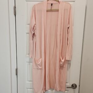 Light Pink Women's Long Cardigan light weight